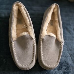 UGG Soft Gray and Cream Slippers
